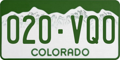 CO license plate 020VQO