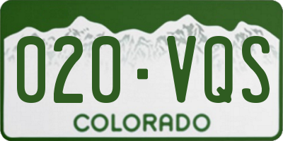 CO license plate 020VQS