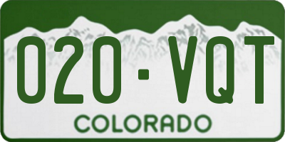 CO license plate 020VQT