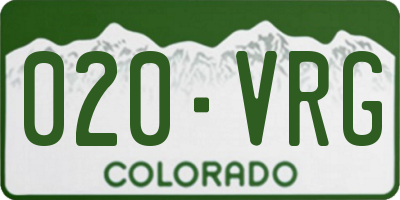 CO license plate 020VRG