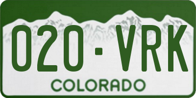 CO license plate 020VRK