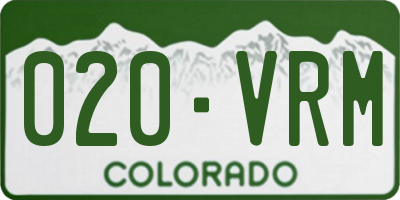 CO license plate 020VRM