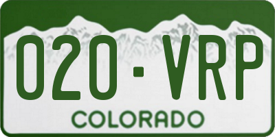 CO license plate 020VRP
