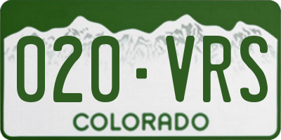 CO license plate 020VRS