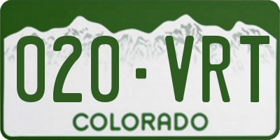 CO license plate 020VRT