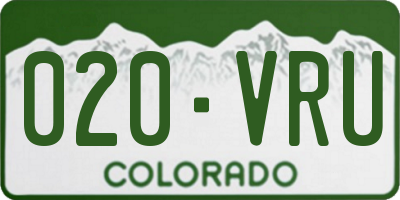 CO license plate 020VRU