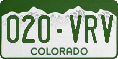 CO license plate 020VRV