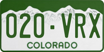 CO license plate 020VRX