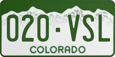 CO license plate 020VSL