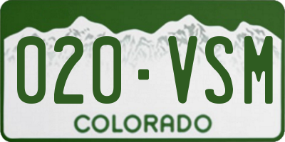 CO license plate 020VSM