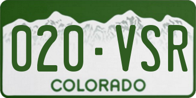 CO license plate 020VSR