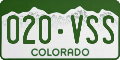 CO license plate 020VSS