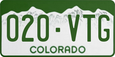CO license plate 020VTG