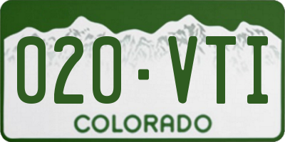 CO license plate 020VTI