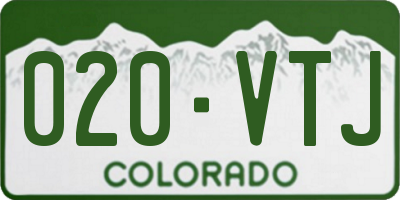 CO license plate 020VTJ