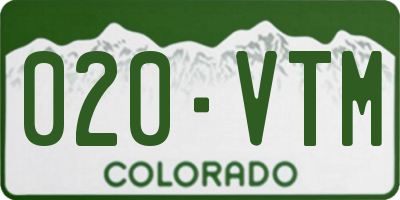 CO license plate 020VTM