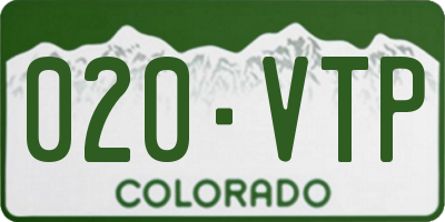 CO license plate 020VTP