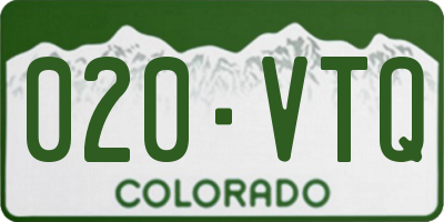 CO license plate 020VTQ