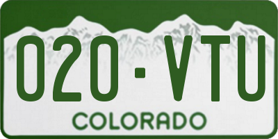 CO license plate 020VTU