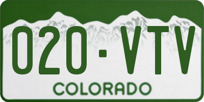 CO license plate 020VTV