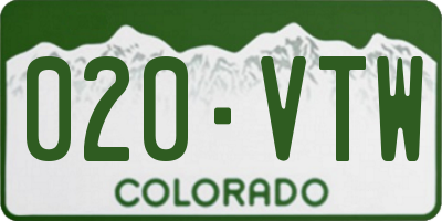 CO license plate 020VTW