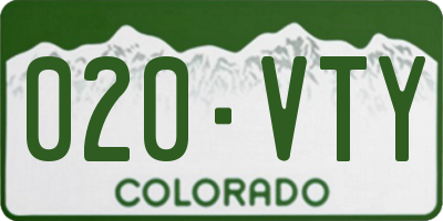 CO license plate 020VTY
