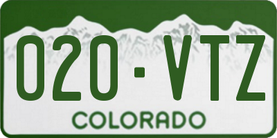 CO license plate 020VTZ