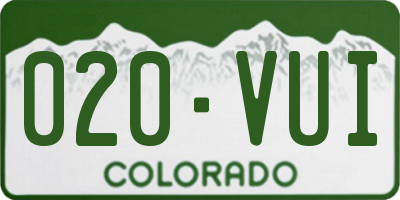 CO license plate 020VUI