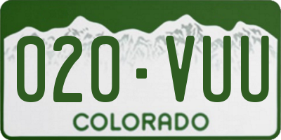CO license plate 020VUU