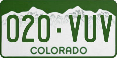 CO license plate 020VUV