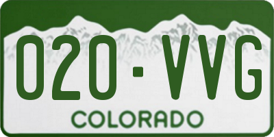 CO license plate 020VVG