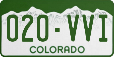 CO license plate 020VVI