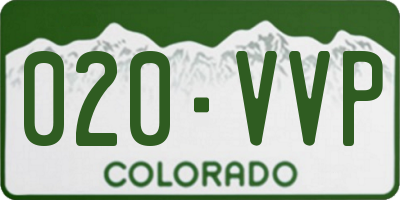 CO license plate 020VVP