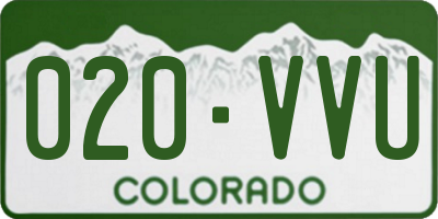 CO license plate 020VVU