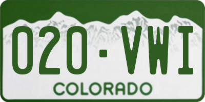 CO license plate 020VWI