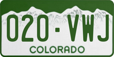 CO license plate 020VWJ