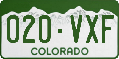 CO license plate 020VXF