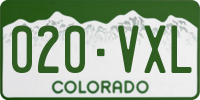 CO license plate 020VXL