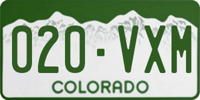 CO license plate 020VXM