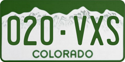 CO license plate 020VXS