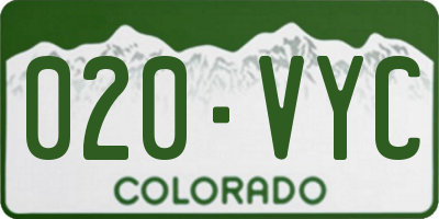 CO license plate 020VYC