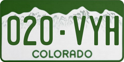 CO license plate 020VYH