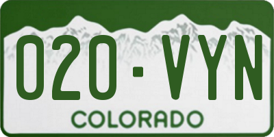 CO license plate 020VYN