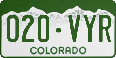 CO license plate 020VYR