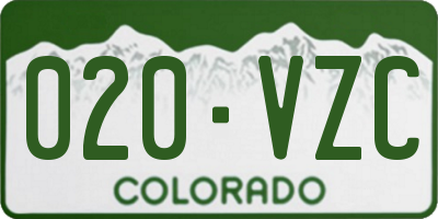 CO license plate 020VZC