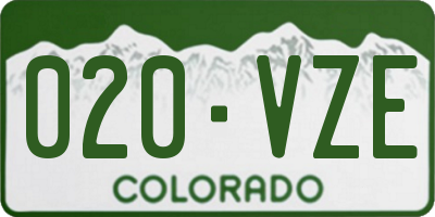 CO license plate 020VZE