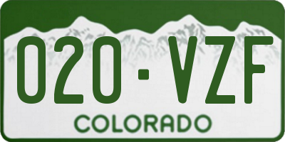 CO license plate 020VZF