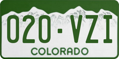 CO license plate 020VZI