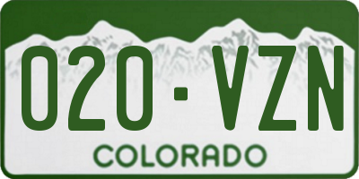 CO license plate 020VZN