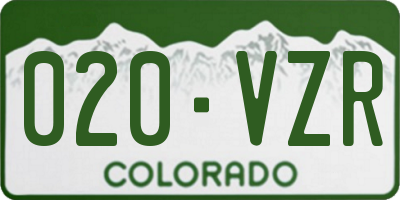 CO license plate 020VZR